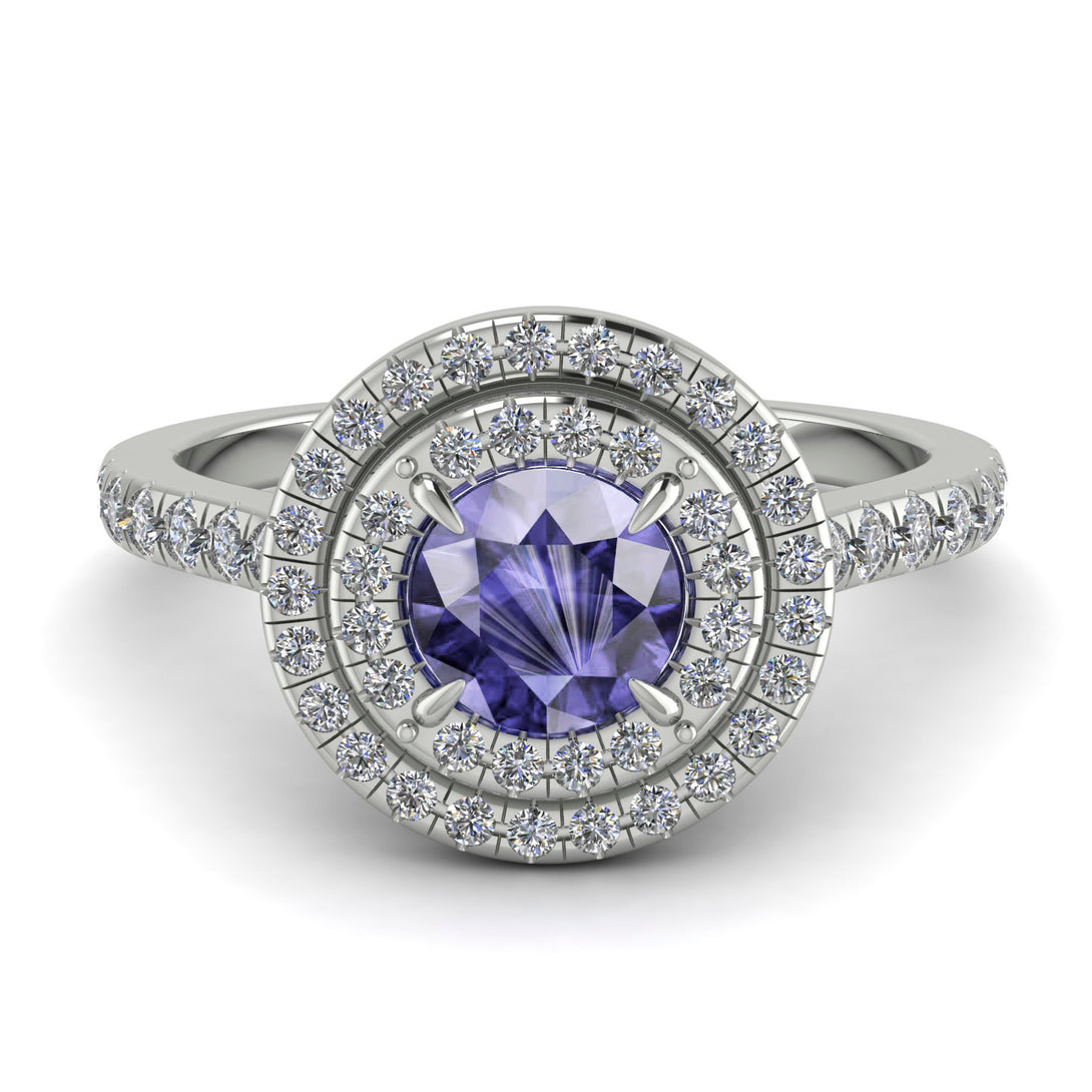Double Halo Tanzanite Ring - Zoey No. 203