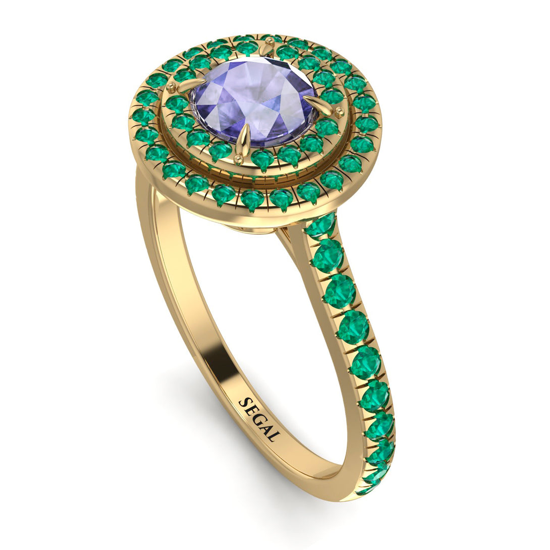 Double Halo Tanzanite Ring - Zoey No. 204