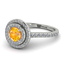 Double Halo Yellow Diamond Ring - Zoey No. 1003 image 1