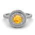 Double Halo Yellow Diamond Ring - Zoey No. 1003