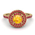 Double Halo Yellow Diamond Ring - Zoey No. 1010