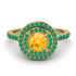 Double Halo Yellow Diamond Ring - Zoey No. 1004 image 2