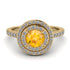 Double Halo Yellow Diamond Ring - Zoey No. 1001
