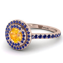 Double Halo Yellow Diamond Ring - Zoey No. 1014 image 1