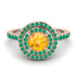 Double Halo Yellow Diamond Ring - Zoey No. 1005 image 2