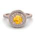 Double Halo Yellow Diamond Ring - Zoey No. 1002