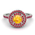 Double Halo Yellow Diamond Ring - Zoey No. 1012