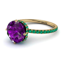 Double Hidden Halo Amethyst Engagement Ring - Angelina No. 304 image 1