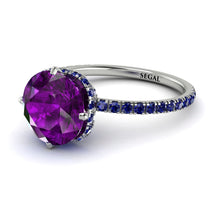 Double Hidden Halo Amethyst Engagement Ring - Angelina No. 315 image 1