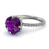 Double Hidden Halo Amethyst Engagement Ring - Angelina No. 303
