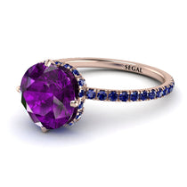 Double Hidden Halo Amethyst Engagement Ring - Angelina No. 314 image 1