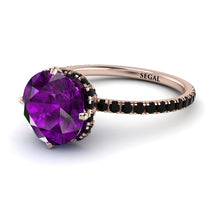 Double Hidden Halo Amethyst Engagement Ring - Angelina No. 308 image 1