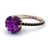 Double Hidden Halo Amethyst Engagement Ring - Angelina No. 308 image 1