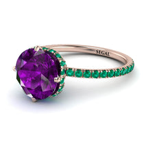 Double Hidden Halo Amethyst Engagement Ring - Angelina No. 305 image 1