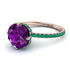 Double Hidden Halo Amethyst Engagement Ring - Angelina No. 305
