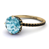 Double Hidden Halo Aquamarine Engagement Ring - Angelina No. 407 image 1