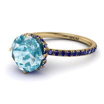 Double Hidden Halo Aquamarine Engagement Ring - Angelina No. 413 image 1