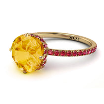Double Hidden Halo Citrine Engagement Ring - Angelina No. 610 image 1
