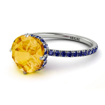 Double Hidden Halo Citrine Engagement Ring - Angelina No. 615 image 1