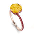 Double Hidden Halo Citrine Engagement Ring - Angelina No. 611
