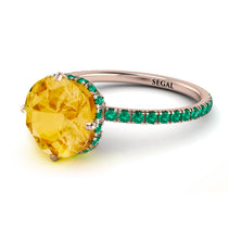 Double Hidden Halo Citrine Engagement Ring - Angelina No. 605 image 1