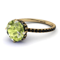 Double Hidden Halo Peridot Engagement Ring - Angelina No. 707 image 1