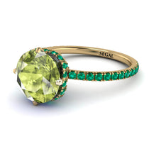 Double Hidden Halo Peridot Engagement Ring - Angelina No. 704 image 1