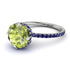 Double Hidden Halo Peridot Engagement Ring - Angelina No. 715