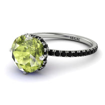 Double Hidden Halo Peridot Engagement Ring - Angelina No. 709 image 1