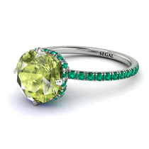 Double Hidden Halo Peridot Engagement Ring - Angelina No. 706 image 1