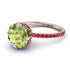 Double Hidden Halo Peridot Engagement Ring - Angelina No. 711
