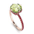 Double Hidden Halo Peridot Engagement Ring - Angelina No. 711