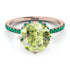 Double Hidden Halo Peridot Engagement Ring - Angelina No. 705