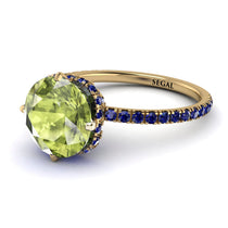 Double Hidden Halo Peridot Engagement Ring - Angelina No. 713 image 1
