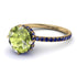 Double Hidden Halo Peridot Engagement Ring - Angelina No. 713