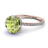Double Hidden Halo Peridot Engagement Ring - Angelina No. 702 image 1
