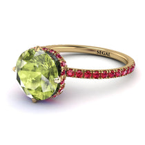 Double Hidden Halo Peridot Engagement Ring - Angelina No. 710 image 1
