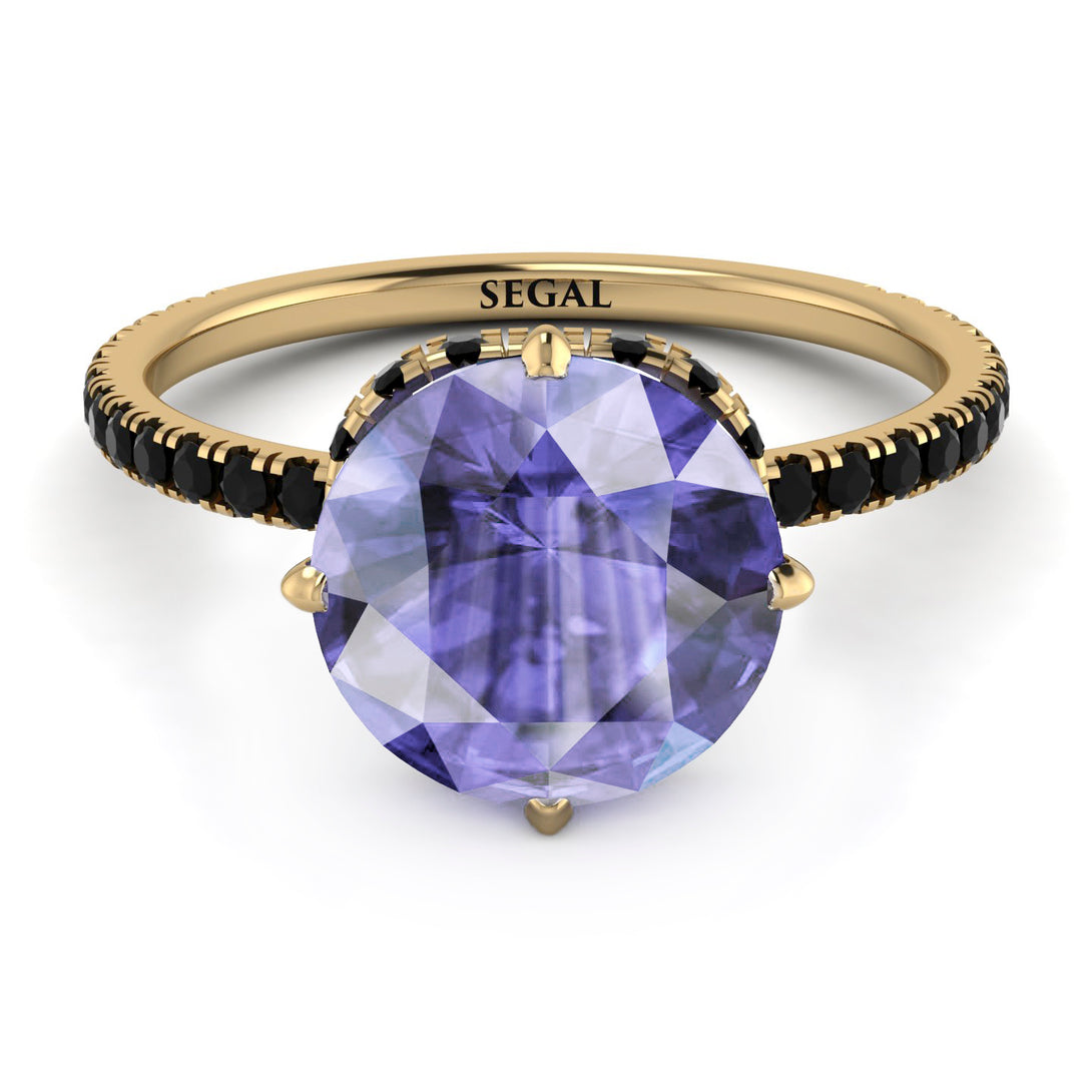 Double Hidden Halo Tanzanite Engagement Ring - Angelina No. 207