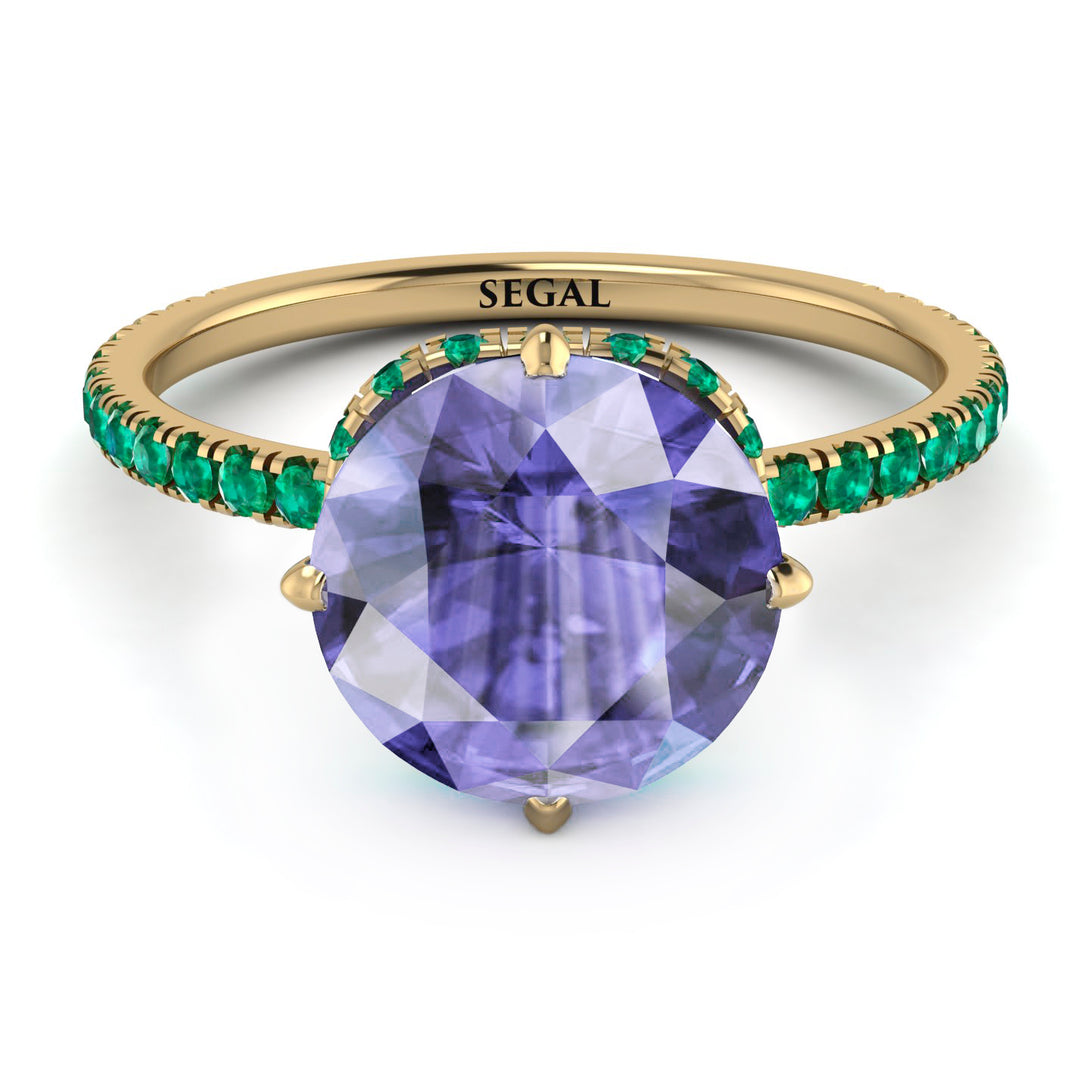 Double Hidden Halo Tanzanite Engagement Ring - Angelina No. 204