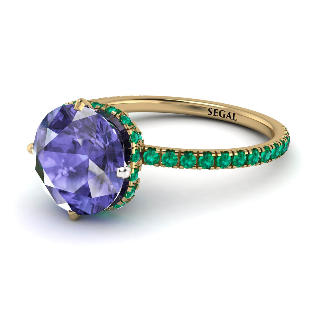Double Hidden Halo Tanzanite Engagement Ring - Angelina No. 204