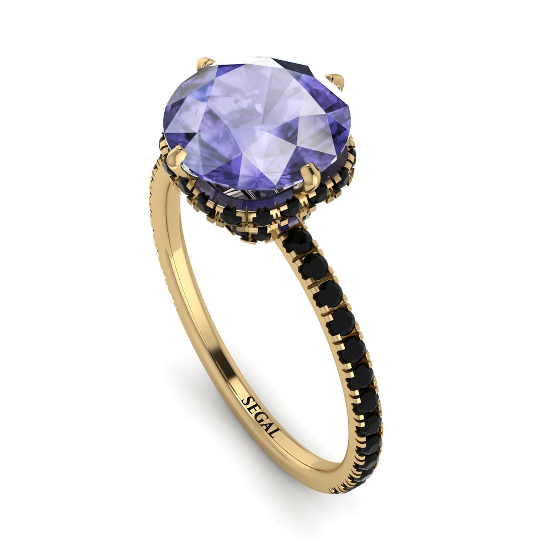 Double Hidden Halo Tanzanite Engagement Ring - Angelina No. 207