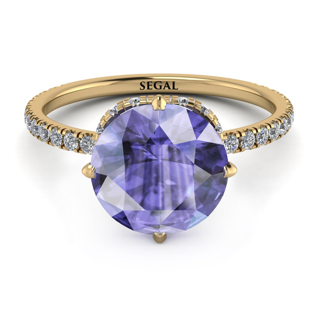 Double Hidden Halo Tanzanite Engagement Ring - Angelina No. 201