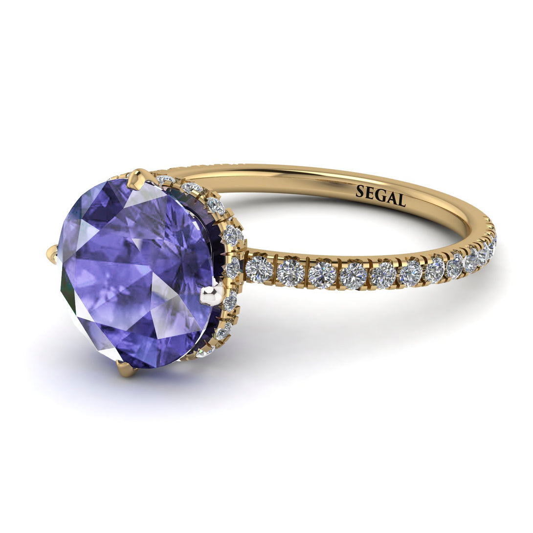 Double Hidden Halo Tanzanite Engagement Ring - Angelina No. 201