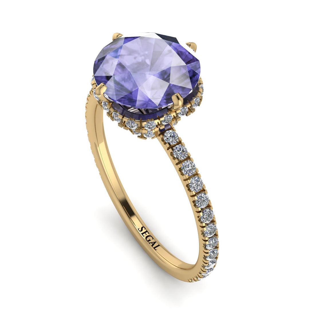 Double Hidden Halo Tanzanite Engagement Ring - Angelina No. 201