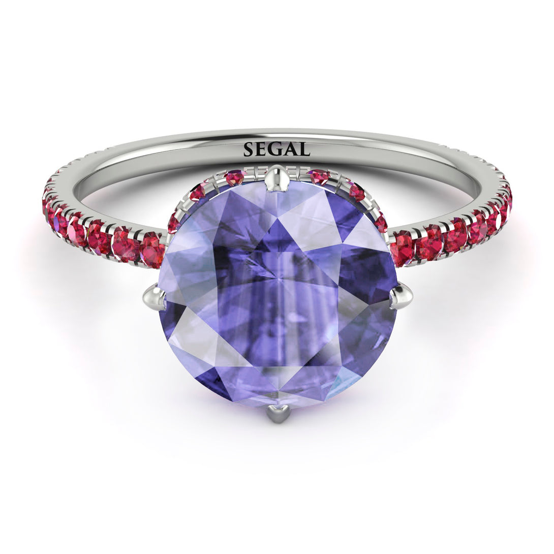 Double Hidden Halo Tanzanite Engagement Ring - Angelina No. 212