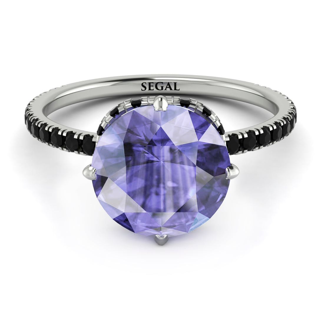 Double Hidden Halo Tanzanite Engagement Ring - Angelina No. 209