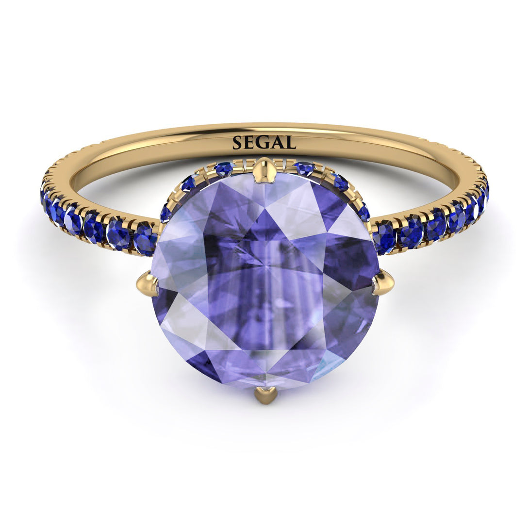 Double Hidden Halo Tanzanite Engagement Ring - Angelina No. 213