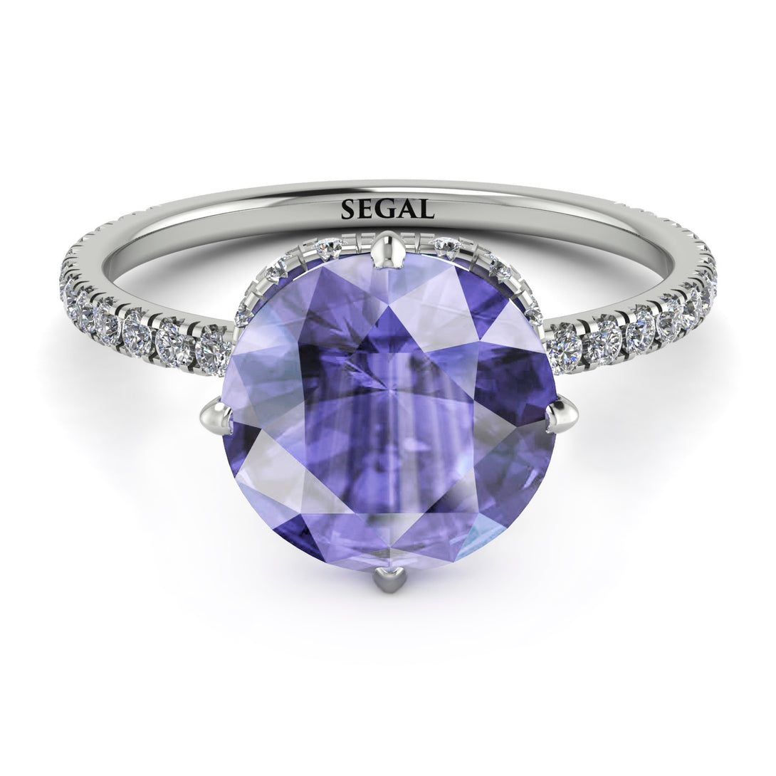 Double Hidden Halo Tanzanite Engagement Ring - Angelina No. 203
