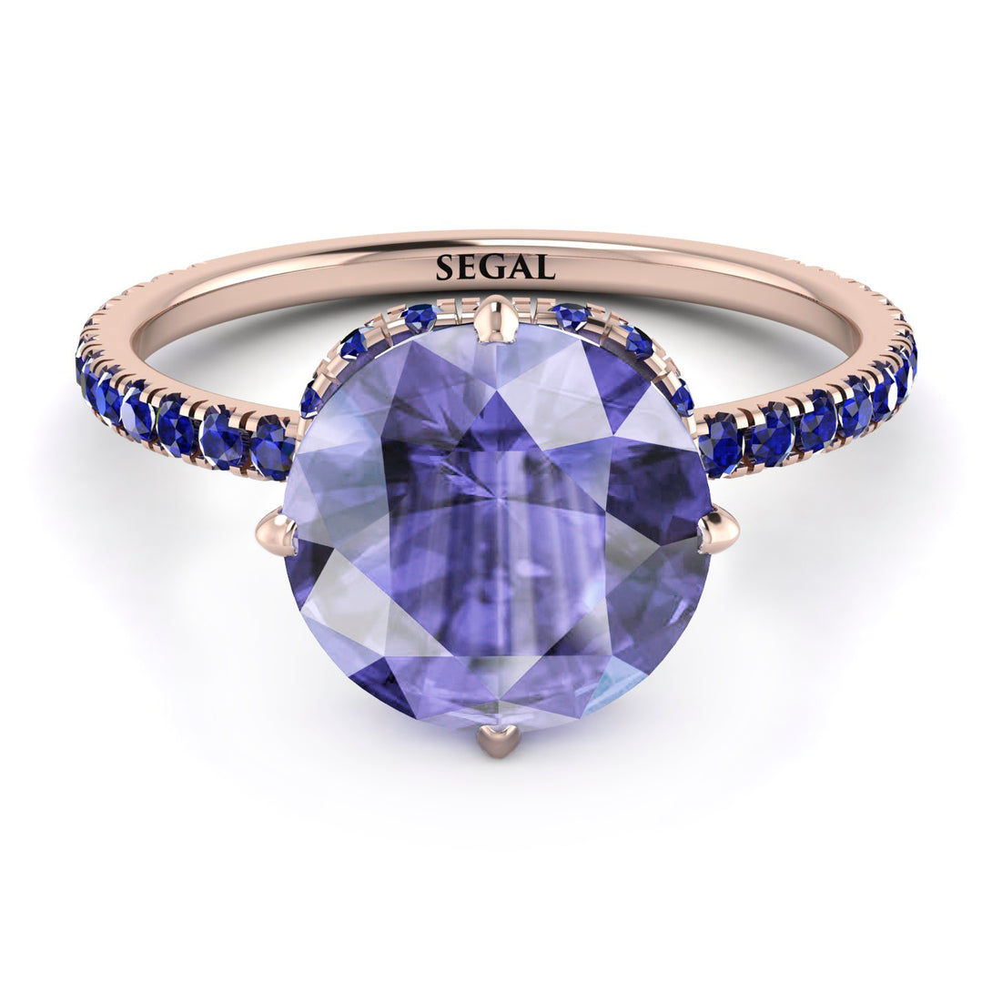 Double Hidden Halo Tanzanite Engagement Ring - Angelina No. 214