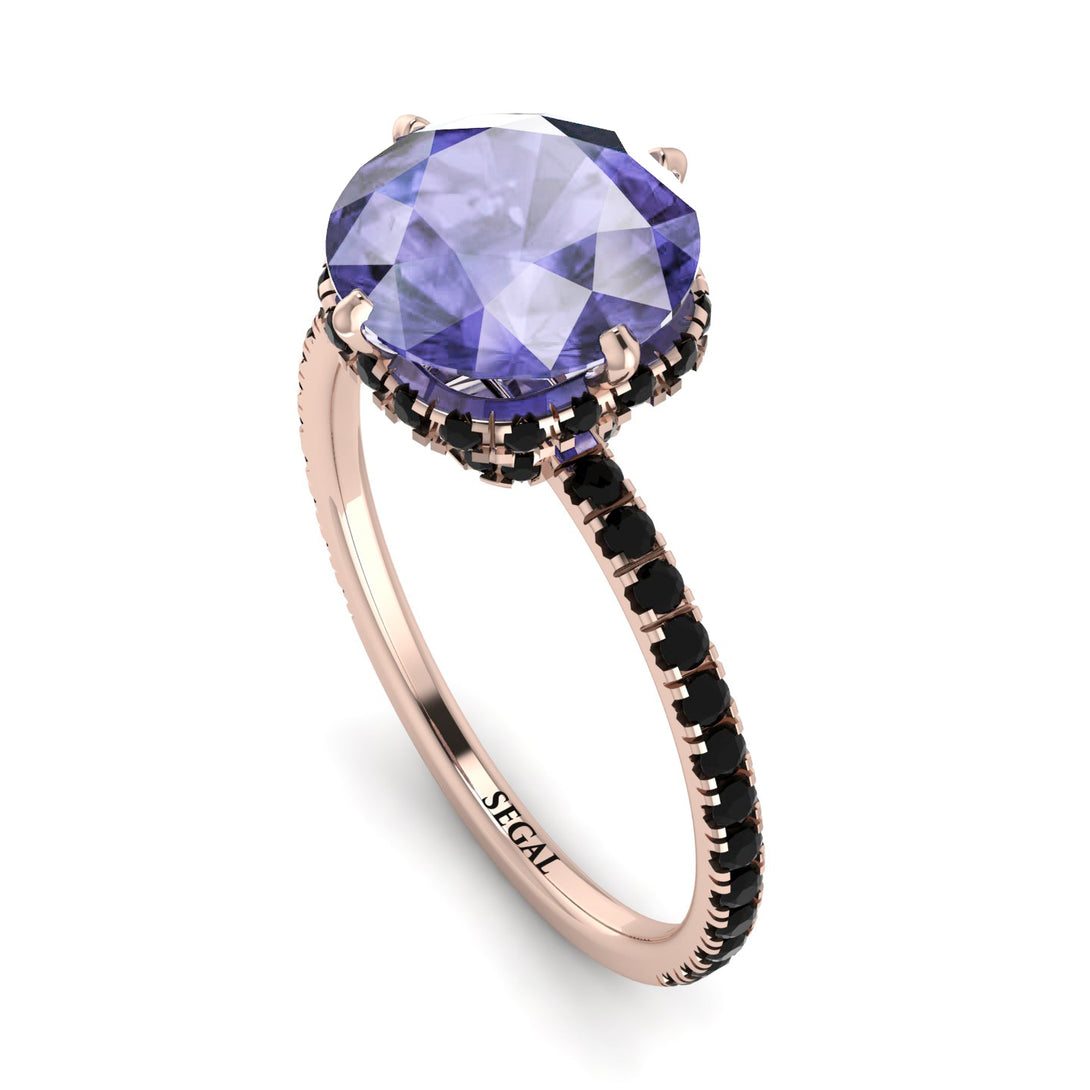 Double Hidden Halo Tanzanite Engagement Ring - Angelina No. 208
